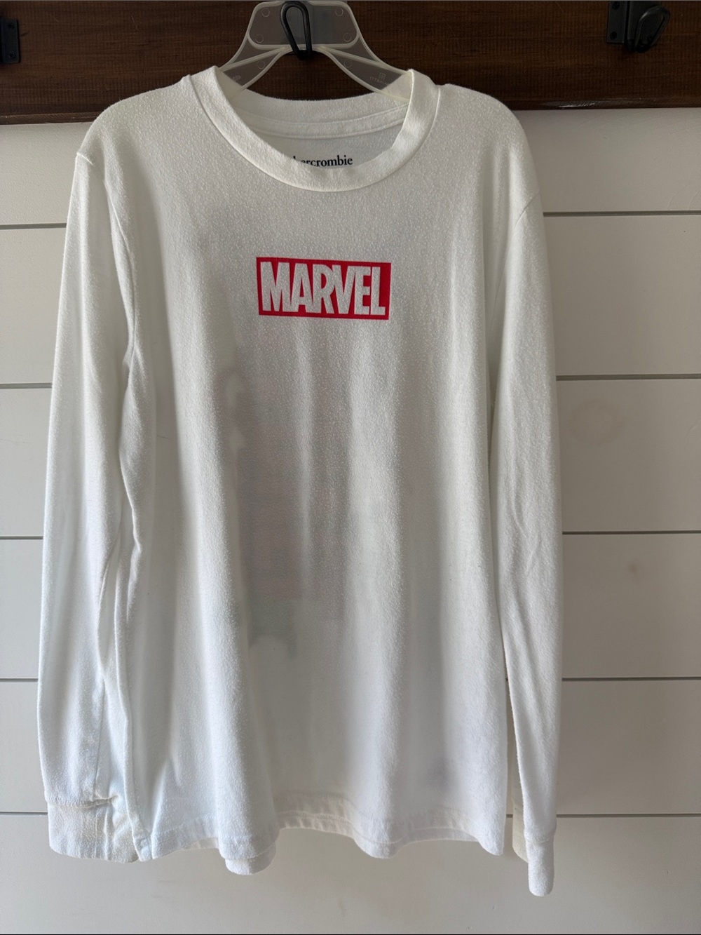 Abercrombie & Fitch Marvel White Long-Sleeve Tee